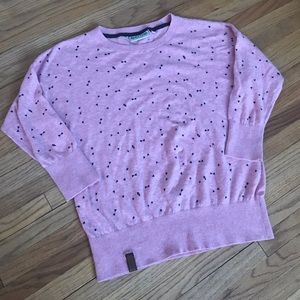 Nakentano pink sweater with navy pattern